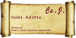 Csiki Julitta névjegykártya